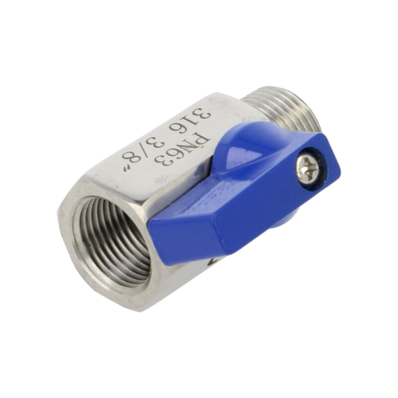Supapă cu bilă; Oţel rezistent la acizi AISI 316; PTFE; 43mm