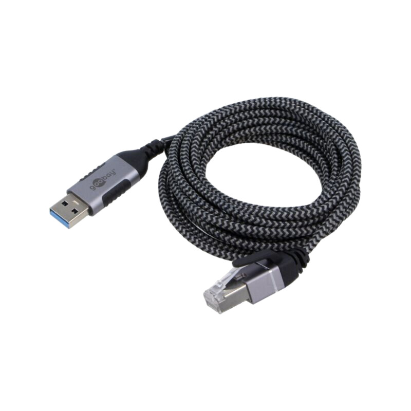 Cablu; slim,USB 3.0; RJ45 mufă,USB A mufă; nichelat; 3m; U/FTP Cablu; slim,USB 3.0; RJ45 mufă,USB A mufă; nichelat; 3m; U/FTP