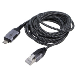 Cablu; slim,USB 3.1; RJ45 mufă,USB C mufă; nichelat; 3m; U/FTP
