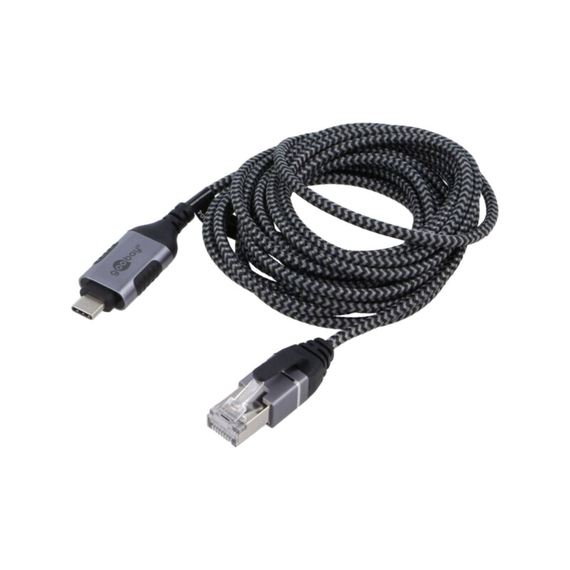 Cablu; slim,USB 3.1; RJ45 mufă,USB C mufă; nichelat; 3m; U/FTP