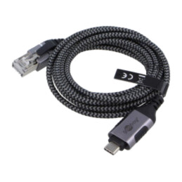 Cablu; slim,USB 3.1; RJ45 mufă,USB C mufă; nichelat; 2m; U/FTP