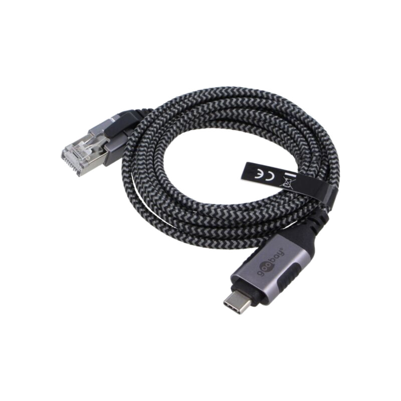 Cablu; slim,USB 3.1; RJ45 mufă,USB C mufă; nichelat; 2m; U/FTP