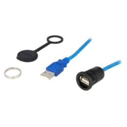 Cablu; USB 2.0,cu capac de protecţie; USB A soclu,USB A mufă
