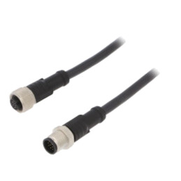 Cablu: pentru senzori/automatizări; PIN: 12; M12-M12; 1m; mufă