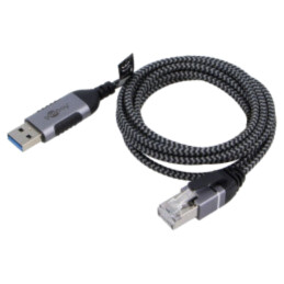 Cablu; slim,USB 3.0; RJ45 mufă,USB A mufă; nichelat; 1,5m; U/FTP