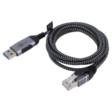 Cablu; slim,USB 3.0; RJ45 mufă,USB A mufă; nichelat; 1,5m; U/FTP