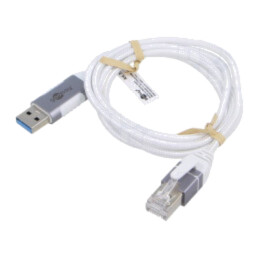Cablu; slim,USB 3.0; RJ45 mufă,USB A mufă; nichelat; 1m; alb; gri