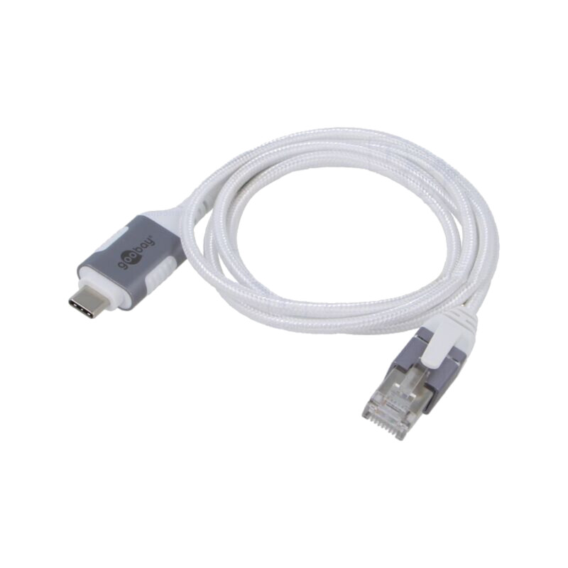 Cablu; slim,USB 3.1; RJ45 mufă,USB C mufă; nichelat; 1m; alb; gri Cablu; slim,USB 3.1; RJ45 mufă,USB C mufă; nichelat; 1m; alb; gri