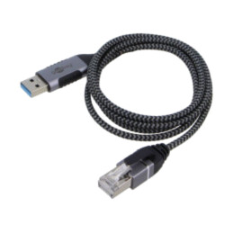 Cablu; slim,USB 3.0; RJ45 mufă,USB A mufă; nichelat; 1m; U/FTP