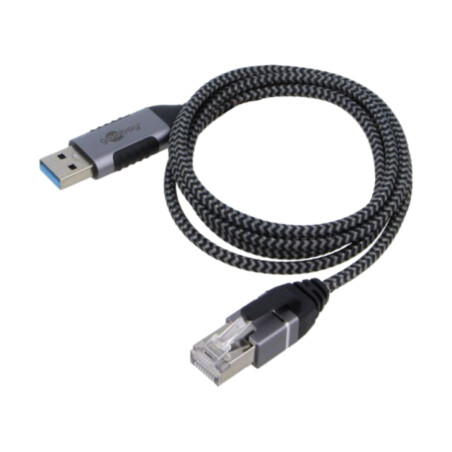 Cablu; slim,USB 3.0; RJ45 mufă,USB A mufă; nichelat; 1m; U/FTP
