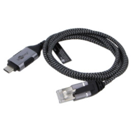 Cablu; slim,USB 3.1; RJ45 mufă,USB C mufă; nichelat; 1m; U/FTP