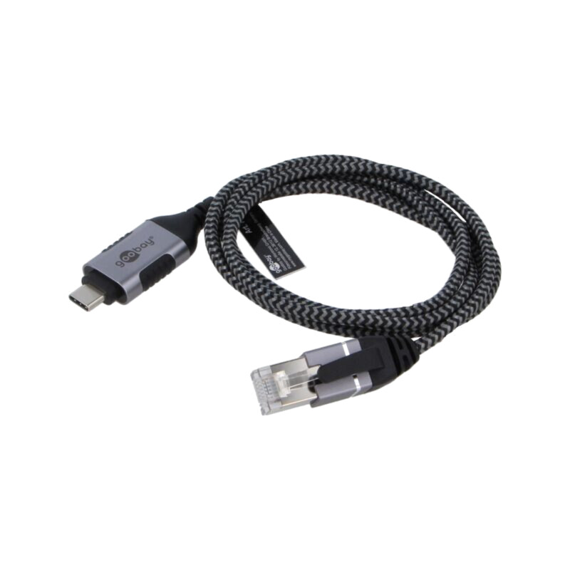 Cablu; slim,USB 3.1; RJ45 mufă,USB C mufă; nichelat; 1m; U/FTP