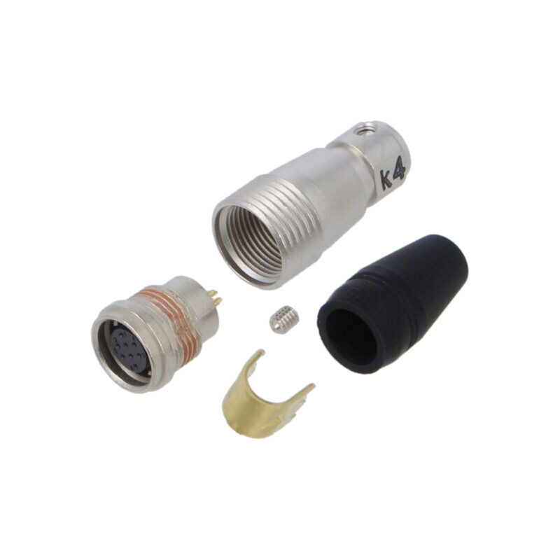 Conector: circular; HR25; lipire; PIN: 8; mufă; pe cablu; mamă; drept Conector: circular; HR25; lipire; PIN: 8; mufă; pe cablu; mamă; drept