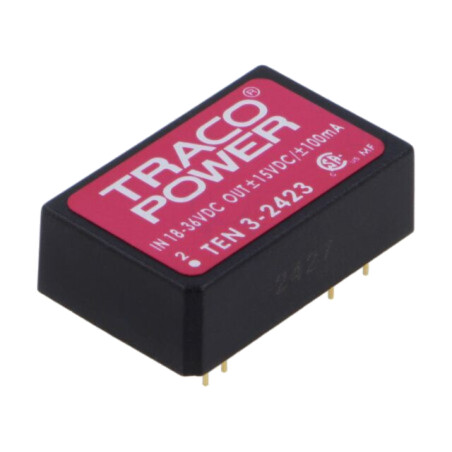 Convertor: DC/DC; 3W; Uintr: 18÷36VDC; Uieş: 15VDC; Uieş2: -15VDC