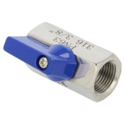 Supapă cu bilă; Oţel rezistent la acizi AISI 316; PTFE; 42mm