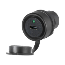 Soclu USB 3.0 C/A; 22mm; 46; -25÷55°C; Ø22,3mm; pe panou; neagră