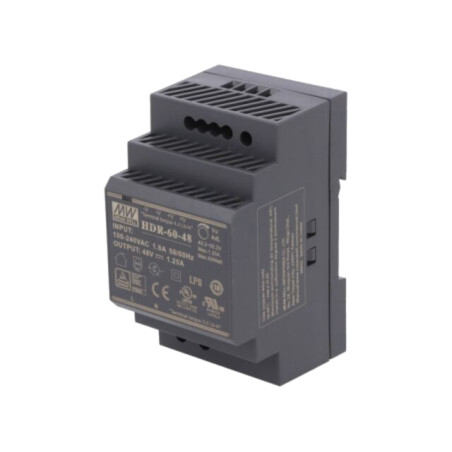 Alimentator: pulsatoriu; pentru şină DIN; 60W; 48VDC; 1,25A; OUT: 1