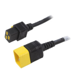 Cablu; 3x1,5mm2; 3x14AWG; IEC C19 mamă,IEC C20 tată; PVC; 3m; 16A
