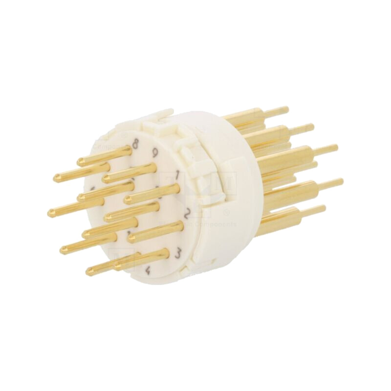Conector: M23; inserturi de contact; PIN: 12; tată; THT; 200V; 8A