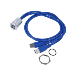 Cablu-adaptor; USB A soclu x2,USB A mufă x2; USB 3.0; Lung: 0,6m
