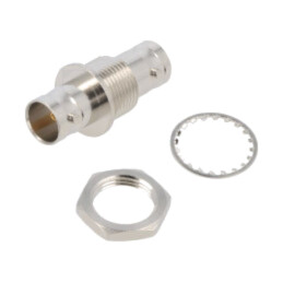 Adaptor; BNC mamă,din ambele părţi; Izolaţie: PTFE; 75Ω; alamă