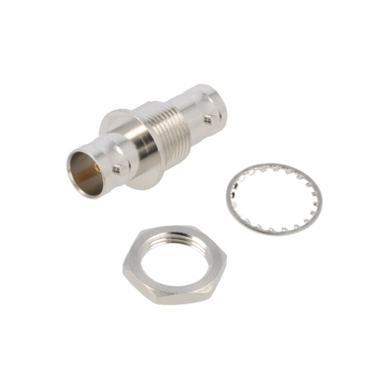 Adaptor; BNC mamă,din ambele părţi; Izolaţie: PTFE; 75Ω; alamă