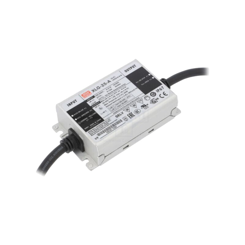 Alimentator: pulsatoriu; LED; 25W; 22÷54VDC; 0,25÷1,05A; 90÷305VAC