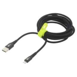 Cablu; USB 2.0; mufă Apple Lightning,USB A mufă; 3m; negru; 60W