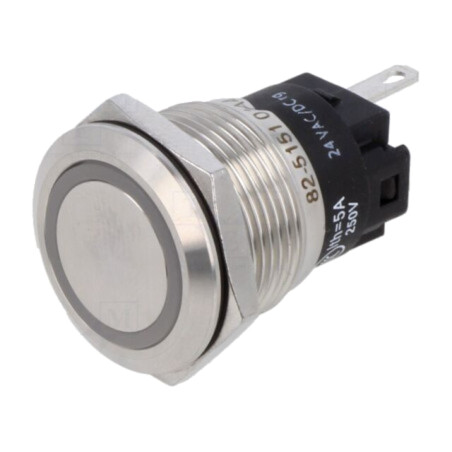 Lampă de control: LED; plată; roşie/verde; 24VDC; 24VAC; Ø19mm; 82