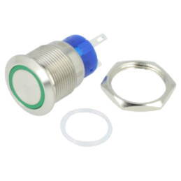 Comutator: anti-vandalism; Poz: 2; SPST-NO; 3A/250VAC; IP67; verde