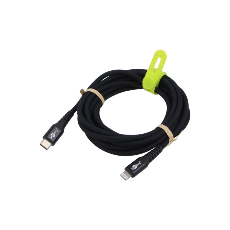 Cablu; USB 2.0; mufă Apple Lightning,USB C mufă; 3m; negru; 60W
