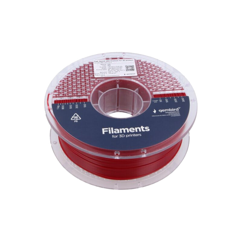 Filament: ABS; 1,75mm; roşie; 225÷240°C; 1kg; High Speed