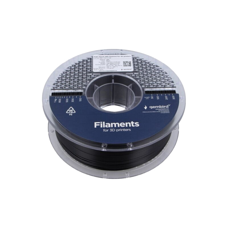 Filament: ABS; 1,75mm; neagră; 225÷240°C; 1kg; High Speed