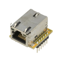 Modul: Ethernet; Comp: W5500; 3,3VDC; SPI; 2,54mm; şir pini,RJ45