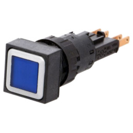 Comutator: acţionat prin apăsare; 16mm; Poz.i stab: 1; albă; bec