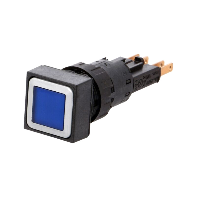 Comutator: acţionat prin apăsare; 16mm; Poz.i stab: 1; albă; bec