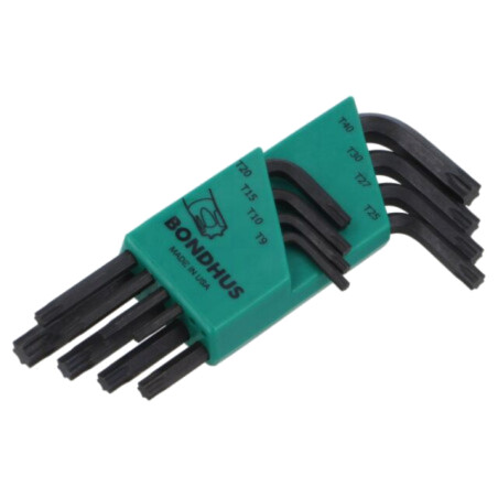 Set chei; Torx®; TX09,TX10,TX15,TX20,TX25,TX27,TX30,TX40; 8buc.