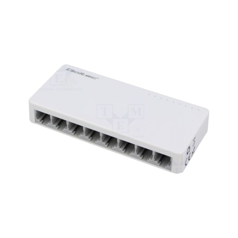 Switch Fast Ethernet; albă; 150m; Kit: cablu DC,alimentator