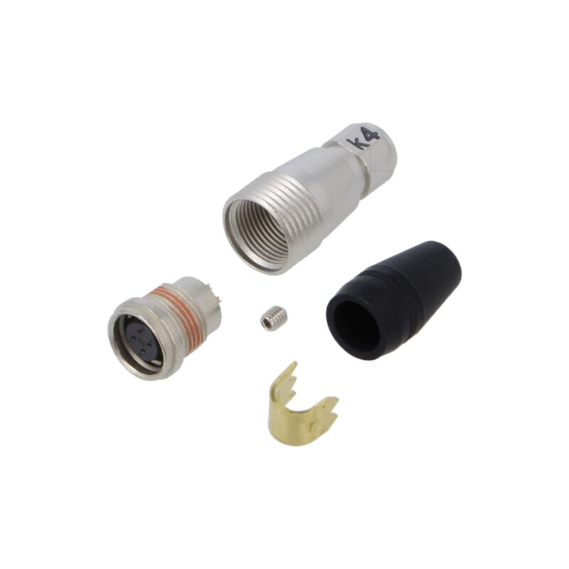 Conector: circular; HR25; lipire; PIN: 4; mufă; pe cablu; mamă; drept Conector: circular; HR25; lipire; PIN: 4; mufă; pe cablu; mamă; drept