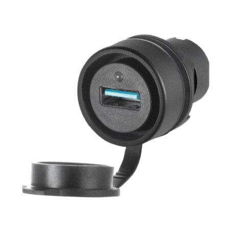 Soclu USB 3.0 A/A; 22mm; 46; -25÷55°C; Ø22,3mm; pe panou; neagră