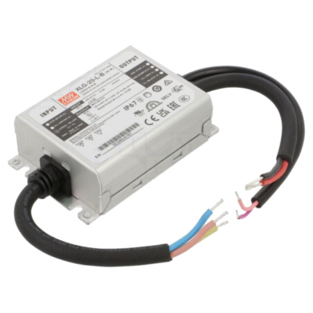 Alimentator: pulsatoriu; LED; 20W; 32,4÷54VDC; 350mA; 90÷305VAC