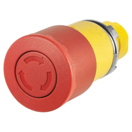 Comutator: de siguranţă; 22mm; Poz.i stab: 2; roşie; fără; IP65