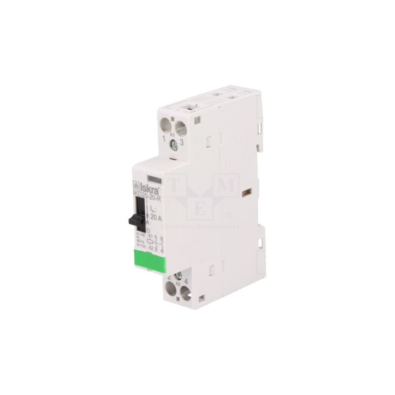 Contactor: 2-polar pt.instalaţii; 20A; 24VAC,24VDC; NO x2
