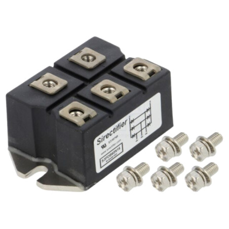 Punte redresoare: trifazat; Urmax: 1,6kV; If: 60A; Ifsm: 550A; modul