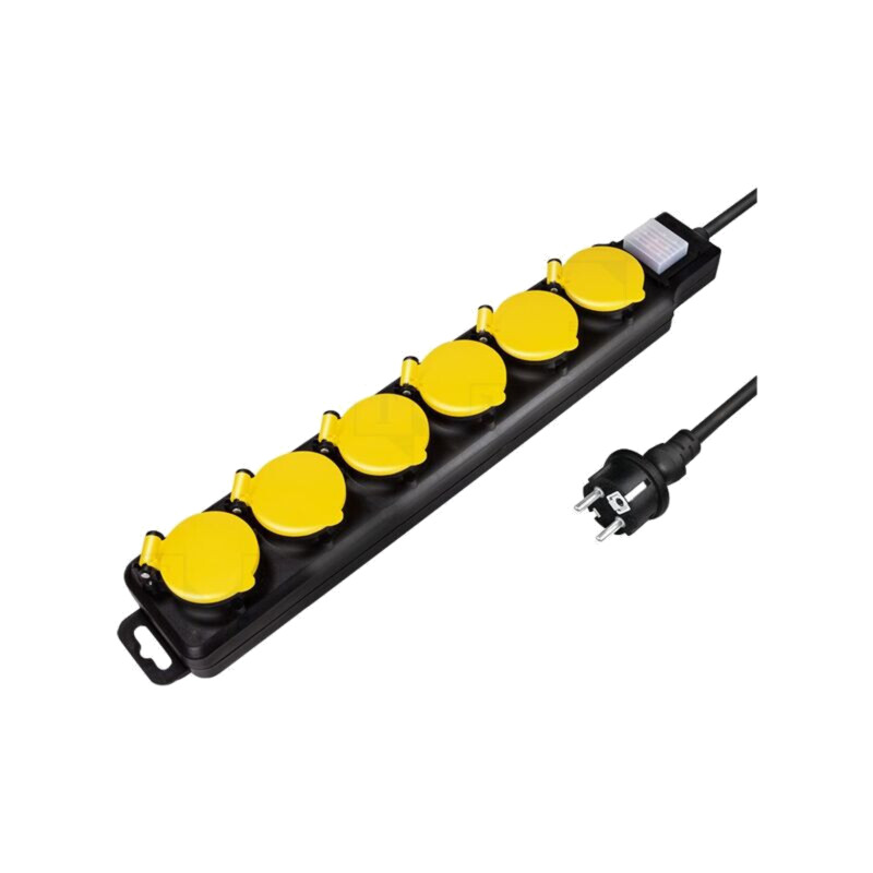 Prelungitor cu prize: de alimentare; Prize: 6; 250VAC; 16A; 1,5m