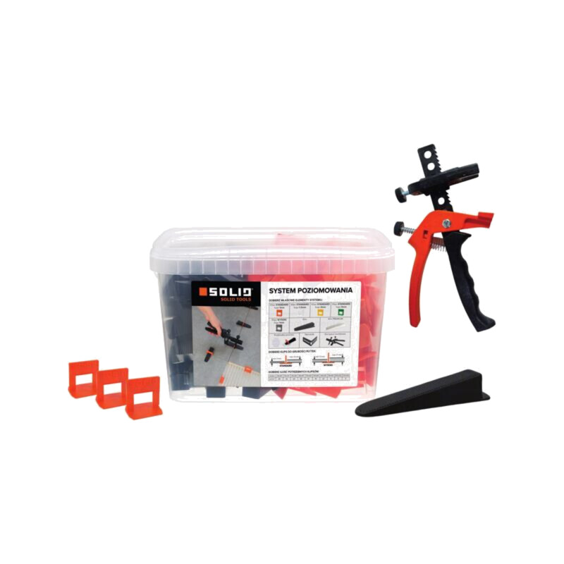 The tile leveling system; 1mm