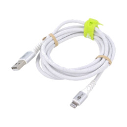 Cablu; USB 2.0; mufă Apple Lightning,USB A mufă; 2m; alb; silicon