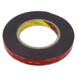 Bandă: de fixare; W: 15mm; L: 5,5m; Thk: 1,6mm; acril; neagră