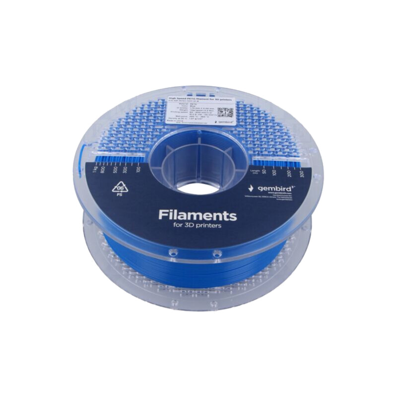 Filament: PET-G; 1,75mm; albastră; 220÷260°C; 1kg; High Speed