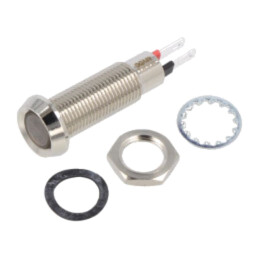 Lampă de control: LED; concav; alb rece; 48VDC; Ø8,1mm; IP67; alamă